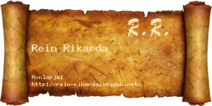 Rein Rikarda névjegykártya